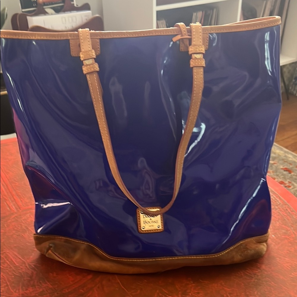 COPY - Dooney & Bourke Blue and Tan Tote with Classic Elegance